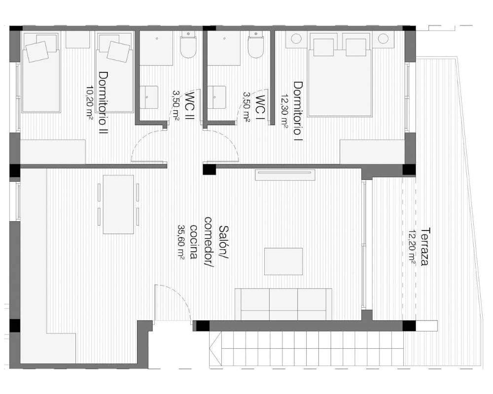 Property for Sale  HUIGUERICAS COSTA - TOP FLOOR 2 BEDS , Spain, Costa Blanca, Pilar de la Horadada | Villacarte